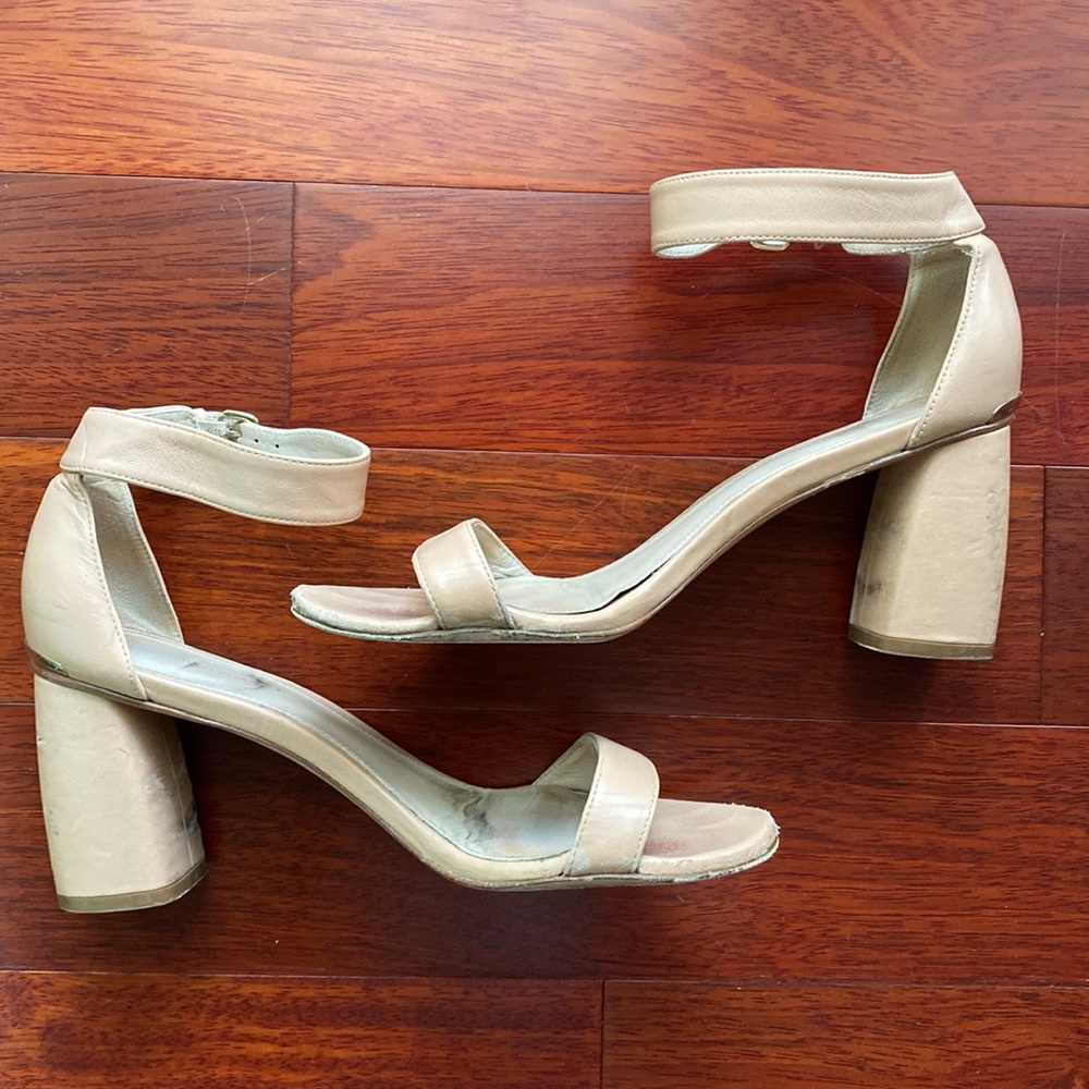 Stuart Weitzman Women's Nearlynude Ankle Strap Sandals Size 8